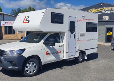 Leisure rent caravan signage