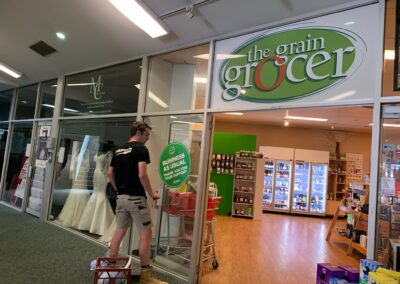 The Grain Grocer COVID signage