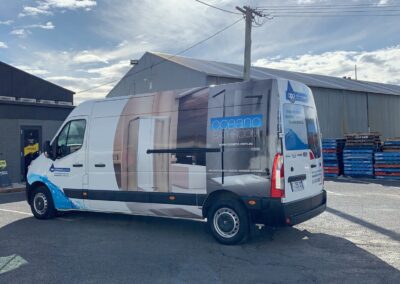 oceano bathroom van signage