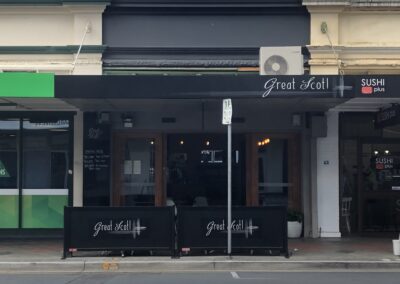 Great Scott store front signage