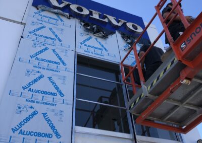Volvo Hobart signage makeover progress shot