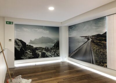 wall prints in the Launceston Volvo show room.