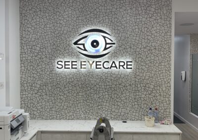 See eye care wall mounted signage alternate view