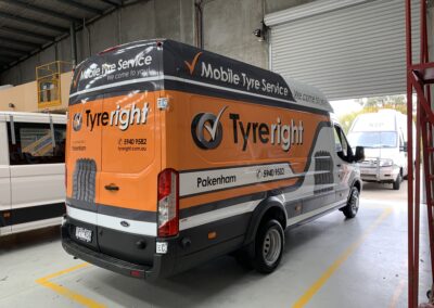Tyreright van signage at Pakenham alternative view